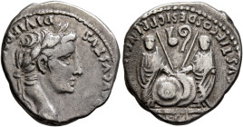 Augustus, 27 BC-AD 14. Denarius (Silver, 18 mm, 3.71 g, 12 h), Lugdunum, 2 BC-AD 4. [CAESA]R AVGVSTVS DIVI F P[AT[ER PATRIAE] Laureate head of Augustu...