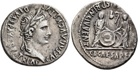 Augustus, 27 BC-AD 14. Denarius (Silver, 20 mm, 3.78 g, 10 h), Lugdunum, 2 BC-AD 4. CAESAR AVGVSTVS DIVI F PATER PATRIAE Laureate head of Augustus to ...