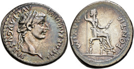 Tiberius, 14-37. Denarius (Silver, 20 mm, 3.65 g, 7 h), Lugdunum, group 5, circa 36-37. TI CAESAR DIVI AVG F AVGVSTVS Laureate head of Tiberius to rig...