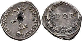 Rhine Legions. Anonymous, circa May/June-December 68. Denarius (Subaeratus, 18 mm, 2.71 g, 6 h), uncertain mint in Gaul or in the Rhine Valley. 'S P Q...