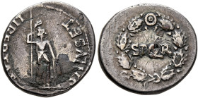 Rhine Legions. Anonymous, circa May/June-December 68. Denarius (Subaeratus, 17 mm, 2.60 g, 8 h), uncertain mint in Gaul or in the Rhine Valley. 'S P Q...