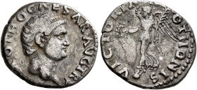 Otho, 69. Denarius (Silver, 18 mm, 3.38 g, 5 h), Rome. [IMP] M OTHO CAESAR AVG TR P Bare head of Otho to right. Rev. VICTORIA OTHONIS Victory standing...