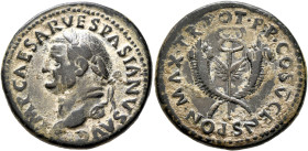 Vespasian, 69-79. Dupondius (Orichalcum, 28 mm, 13.47 g, 6 h), Rome mint, for circulation in Syria, 74. IMP CAESAR VESPASIANVS AVG Laureate head of Ve...