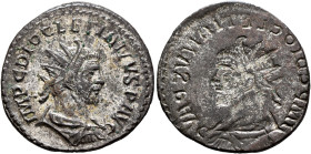 Diocletian, 284-305. Antoninianus (Silvered bronze, 23 mm, 3.75 g, 12 h), Lugdunum, 287-289. IMP C DIOCLETIANVS P AVG Radiate, draped and cuirassed bu...