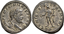 Maximianus, first reign, 286-305. Follis (Silvered bronze, 28 mm, 9.73 g, 12 h), Treveri, circa 294. IMP C MAXIMIANVS P F AVG Laureate head of Maximia...