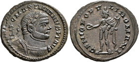 Maximianus, first reign, 286-305. Follis (Silvered bronze, 28 mm, 9.77 g, 6 h), Londinium, circa 296-303. IMP C MAXIMIANVS P F AVG Laureate and cuiras...