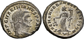 Maximianus, first reign, 286-305. Follis (Silvered bronze, 29 mm, 10.85 g, 6 h), Rome, circa 303-305. IMP C MAXIMIANVS P F AVG Laureate head of Maximi...
