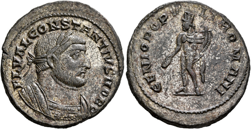 Constantius I, as Caesar, 293-305. Follis (Silvered bronze, 28 mm, 8.39 g, 6 h),...