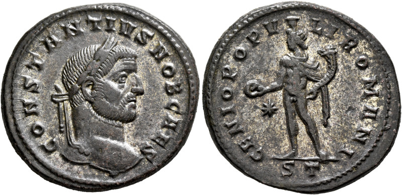 Constantius I, as Caesar, 293-305. Follis (Silvered bronze, 27.82 mm, 10.34 g, 5...
