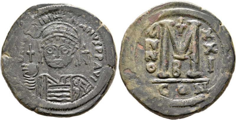 Justinian I, 527-565. Follis (Bronze, 35 mm, 19.62 g, 7 h), Constantinopolis, RY...