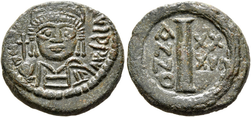Justinian I, 527-565. Dekanummion (Bronze, 17 mm, 3.69 g, 6 h), Ravenna, RY 36 =...