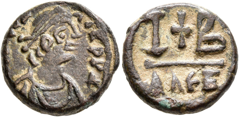 Tiberius II Constantine, 578-582. 12 Nummi (Bronze, 16 mm, 4.27 g, 11 h), Alexan...