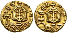 Theophilus, 829-842. Tremissis (Gold, 10 mm, 1.16 g, 11 h), Syracuse, 831-842. ΘЄOFILOS Facing bust of Theophilus, wearing crown surmounted by cross a...