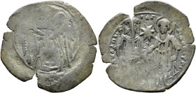 Michael VIII Palaeologus, 1261-1282. Trachy (Bronze, 27 mm, 2.09 g, 6 h), Thessalonica. Winged partriarchal cross on base and three steps. Rev. On the...