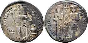 Andronicus II Palaeologus, with Michael IX, 1282-1328. Basilikon (Silver, 22 mm, 2.09 g, 6 h), Constantinopolis, 1304-1320. KVPIE BOHΘEI Christ, nimba...