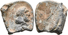 Anonymous, 3rd century. Seal (Lead, 21 mm, 7.40 g). Draped and bearded head (Hercules?) to right. Rev. Blank. Unpublished in the standard references. ...
