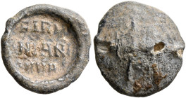 Irenianus, 3rd century. Seal (Lead, 15 mm, 2.24 g). EIRI/NIANI / VVR in three lines. Unpublished in the standard references. Very fine.


From an i...