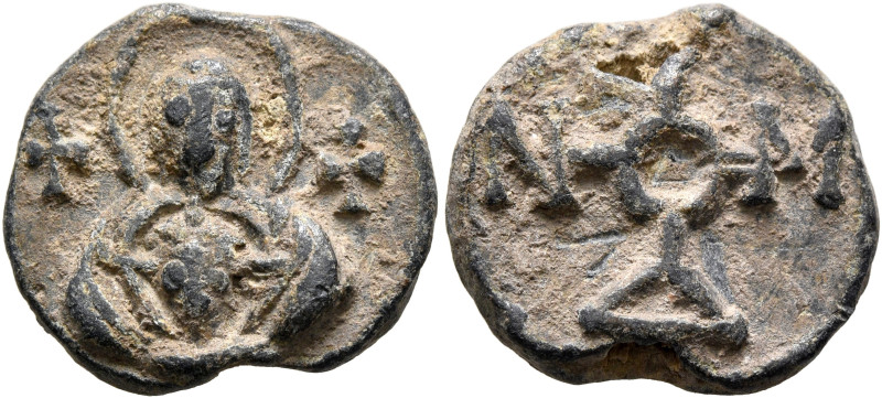 Domninos or Moundos, 6th-7th centuries. Seal (Lead, 17 mm, 4.65 g, 12 h). The Mo...