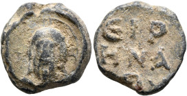 Eirenaios, 6th-7th centuries. Seal (Lead, 18 mm, 6.38 g, 12 h). Head of Christ wearing nimbus cruciger. Rev. ЄIP/HNA/[I]OV in three lines. Unpublished...