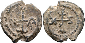 Johannes, 6th-7th centuries. Seal (Lead, 21 mm, 5.52 g, 12 h). Cruciform monogram IⲰANNOV. Rev. Cruciform monogram consisting of NC, TOV, Z and AK. Un...
