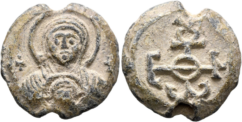 Uncertain, 6th-7th centuries. Seal (Lead, 20 mm, 9.41 g, 12 h). The Mother of Go...