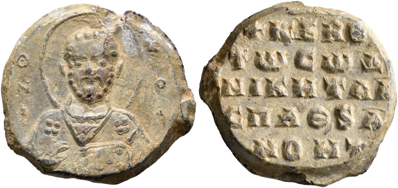 Niketas, protospatharios and pronoetes, middle 11th century. Seal (Lead, 22 mm, ...