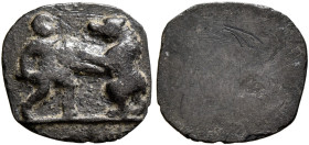 Anonymous, 2nd-3rd centuries. Ring Insert (Bronze, 11 mm, 0.43 g). Gladiator standing right, resting a shield on his left arm and holding a sword in h...