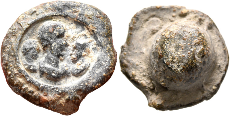 Anonymous, 3rd-early 4th century. Seal (Lead, 21 mm, 13.19 g). Draped head in th...