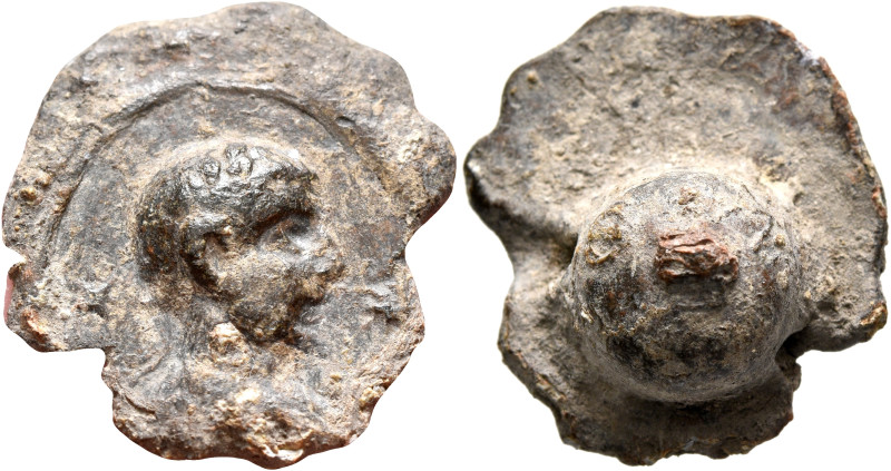 Anonymous, circa 268-280s. Seal (Lead, 23 mm, 10.25 g). Laureate and cuirassed i...