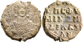 Michael, judge, 11th century. Seal (Lead, 24 mm, 8.10 g, 12 h). AP/X - [MIX] Nimbate facing bust of St. Michael, holding scepter in his right hand and...