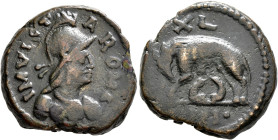 OSTROGOTHS. Municipal coinage of Rome, 493-553. 40 Nummi – Follis (Bronze, 27 mm, 18.78 g, 12 h), heavy series, Rome. INVICTA ROMA Helmeted and cuiras...