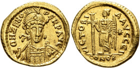 UNCERTAIN GERMANIC TRIBES, Pseudo-Imperial coinage. Late 5th century AD or slightly later. Solidus (Gold, 20 mm, 4.46 g, 5 h), imitating Zeno (476-491...