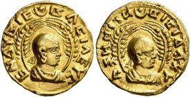 AXUM. Endybis, circa 300-310. Chrysos (Gold, 16 mm, 2.70 g, 12 h). ENΔΥBIC - ΒΑCIΛEYC Draped bust of Endybis to right, wearing tight-fitting head clot...
