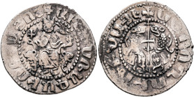 ARMENIA, Cilician Armenia. Royal. Oshin, 1308-1320. Tram (Silver, 23 mm, 2.95 g, 8 h), coronation issue. 'Oshin King of the Armenians' (in Armenian) O...