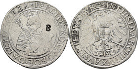 AUSTRIA. Holy Roman Empire. Ferdinand I, 1526-1564. Taler (Silver, 39 mm, 28.64 g, 9 h), Hall, no date. ✠FERDI•D:G:RO•VNG•BOE•DAL•CRO•ZC.REX Crowned a...