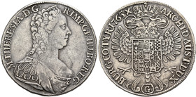 AUSTRIA. Holy Roman Empire. Maria Theresia, Empress, 1740-1780. Taler 1765 G (Silver, 41 mm, 27.94 g, 12 h), Günzburg. M•THERESIA•D:G• - R•IMP•GE•HU•B...