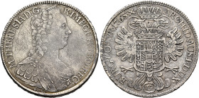 AUSTRIA. Holy Roman Empire. Maria Theresia, Empress, 1740-1780. Taler 1765 G (Silver, 42 mm, 27.89 g, 12 h), Günzburg. M•THERESIA•D:G• - R•IMP•GE•HU•B...
