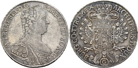 AUSTRIA. Holy Roman Empire. Maria Theresia, Empress, 1740-1780. Taler 1765 G (Silver, 41 mm, 28.06 g, 12 h), Günzburg. M•THERESIA•D:G• - R•IMP•GE•HU•B...