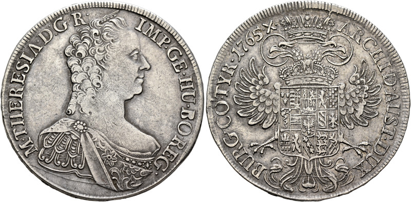 AUSTRIA. Holy Roman Empire. Maria Theresia, Empress, 1740-1780. Taler 1765 (Silv...