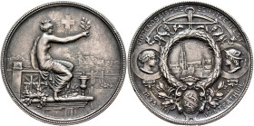 SWITZERLAND. Schützenmedaillen (Shooting Medals). Schützenmedaille (Shooting Medal) 1895 (Silver, 45 mm, 38.61 g, 12 h), on the confederate shooting f...