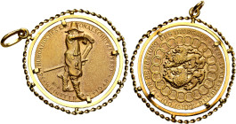 SWITZERLAND. Schützenmedaillen (Shooting Medals). Schützenmedaille (Shooting Medal) 1948 (Gold, 39 mm, 16.36 g, 2 h), cantonal shooting festival in We...
