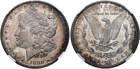 UNITED STATES. 1776-pres. Morgan Dollar 1880 O (Silver, 37 mm, 26.73 g, 6 h), Orleans. E•PLURIBUS•UNUM / 1880 Head of liberty with cap to left. Rev. U...