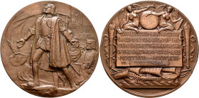 UNITED STATES. 1776-pres. Medal 1893 (Bronze, 76 mm, 202.00 g, 12 h), on the World's Columbian Exposition. By A. St. Gaudens and C. Barber, Waterbury....