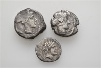 A lot containing 3 silver coins. All: Greek. Fair to fine. LOT SOLD AS IS, NO RETURNS. 3 coins in lot.


From a European collection, formed before ...