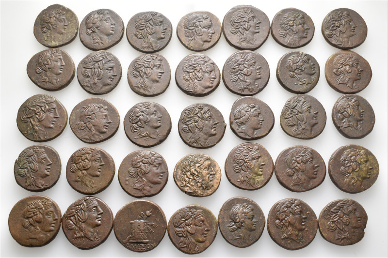 A lot containing 35 bronze coins. All: Amisos. Bronzes. Very fine to extremely f...