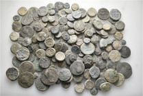 A lot containing 178 bronze coins. Including: Greek and Roman Provincial. Fair to fine. LOT SOLD AS IS, NO RETURNS. 178 coins in lot.


From a Swis...