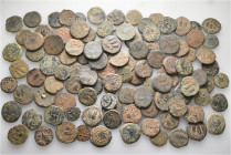A lot containing 105 bronze coins. All: Judaea. Fine to very fine. LOT SOLD AS IS, NO RETURNS. 105 coins in lot.


From a European collection, form...