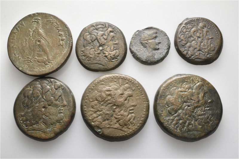 A lot containing 7 bronze coins. All: Greek. Fair to very fine. Diameters: 43, 4...