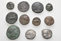 A lot containing 11 silver and bronze coins. Including: Greek, Roman Republican and Roman Imperial. Fine to very fine. LOT SOLD AS IS, NO RETURNS. 11 ...