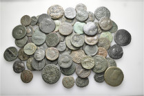A lot containing 64 bronze coins. All: Roman Provincial. Fair to very fine. LOT SOLD AS IS, NO RETURNS. 64 coins in lot.


From a European collecti...